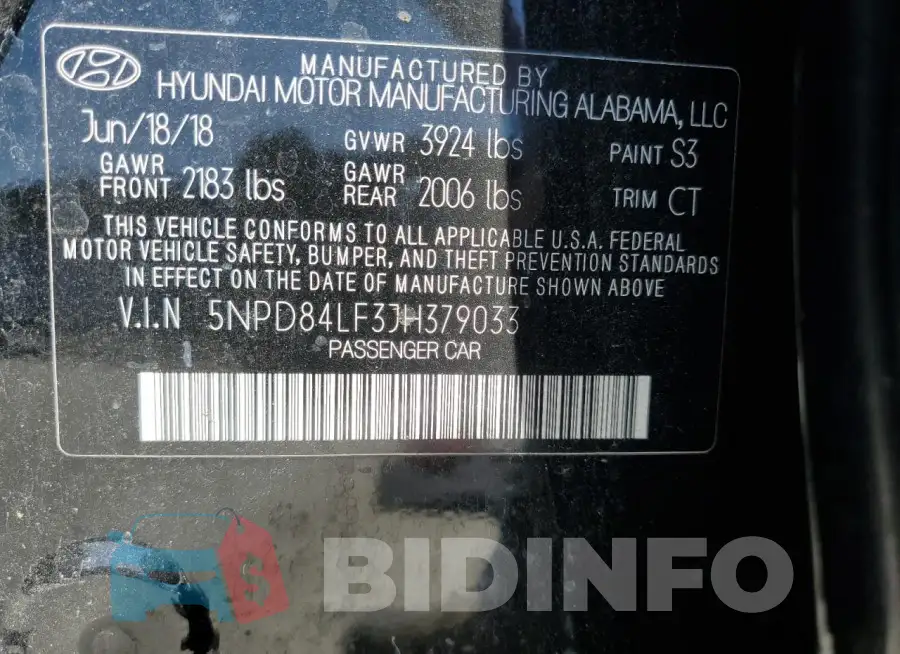 5NPD84LF3JH379033 Photo# 12