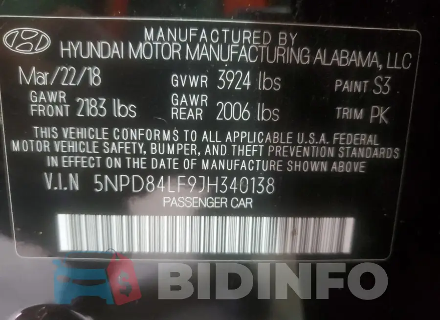 5NPD84LF9JH340138 Photo# 12