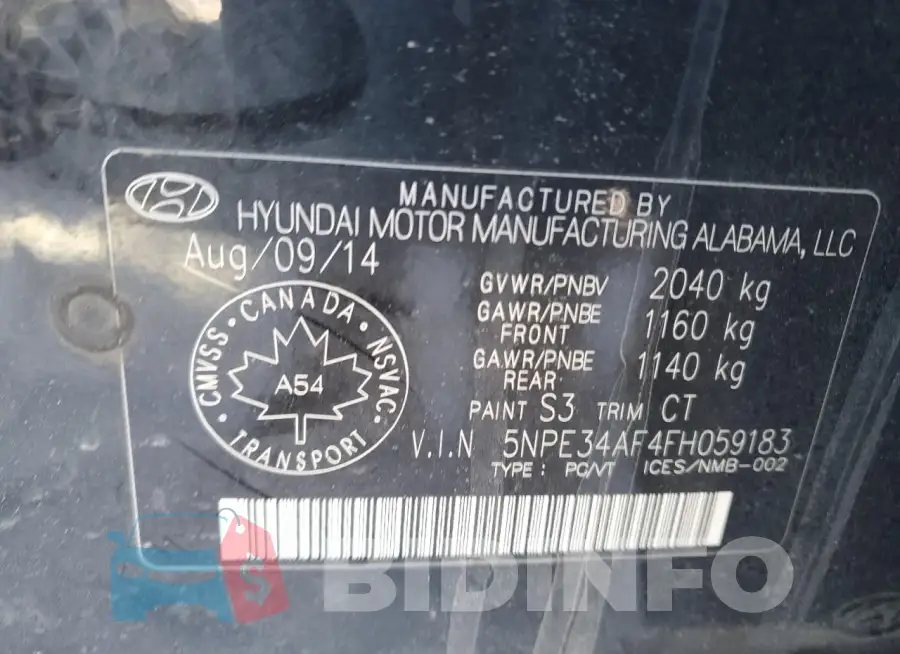 5NPE34AF4FH059183 Photo# 12
