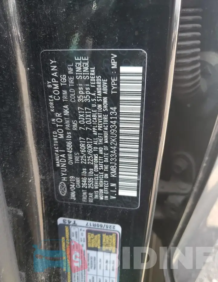 KM8J33A42KU934134 Photo# 13
