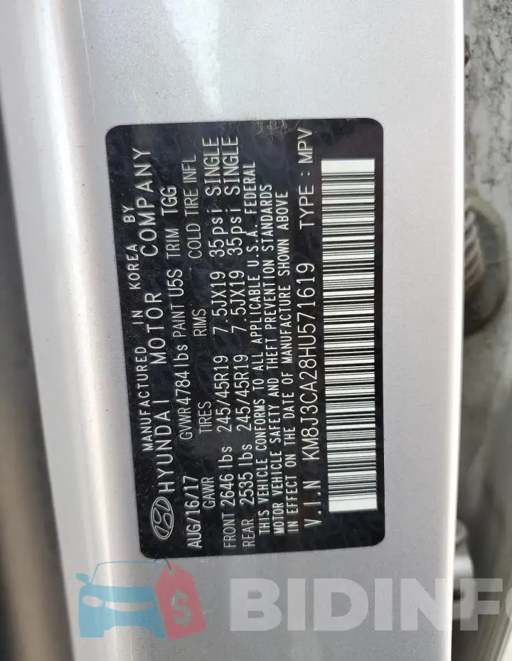 KM8J3CA28HU571619 Photo# 13
