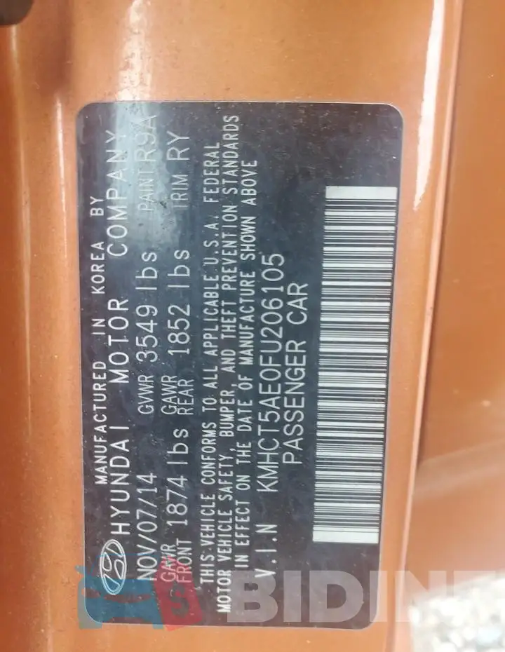 KMHCT5AE0FU206105 Photo# 12