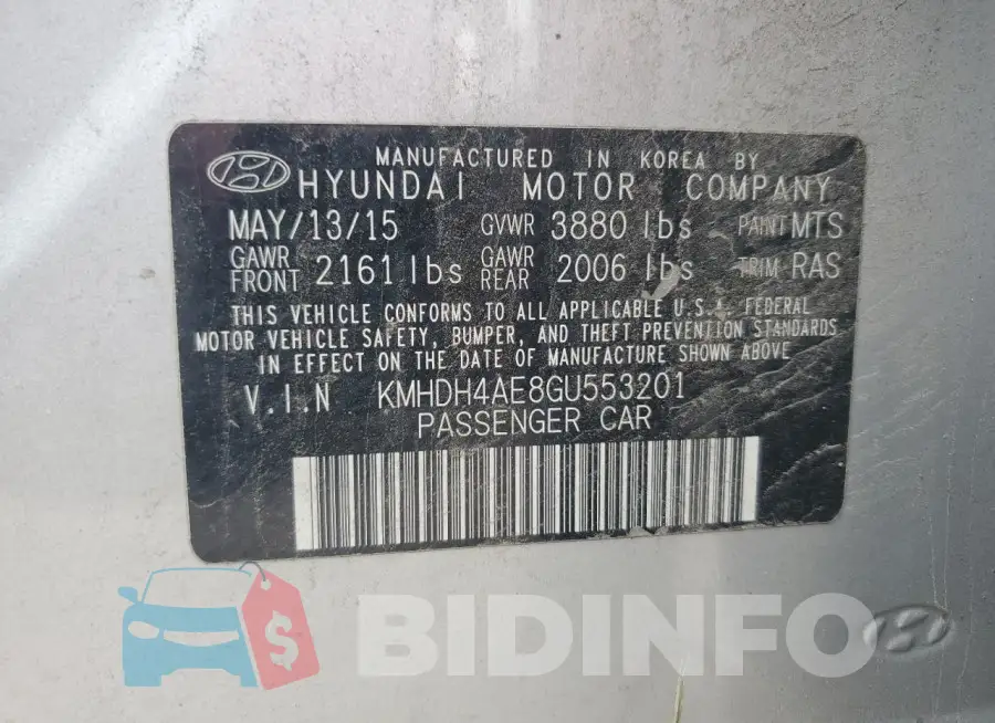 KMHDH4AE8GU553201 Photo# 12
