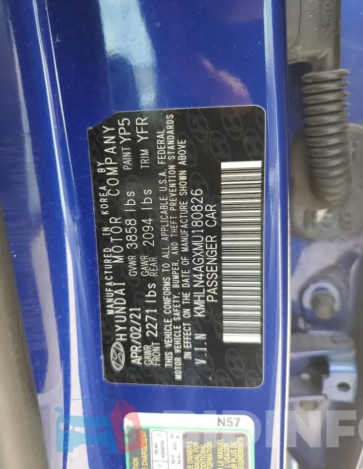 KMHLN4AGXMU180826 Photo# 12
