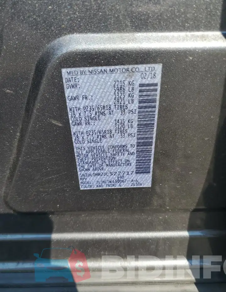 5N1DL0MM2JC527717 Photo# 12