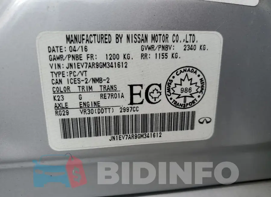 JN1EV7AR9GM341612 Photo# 12
