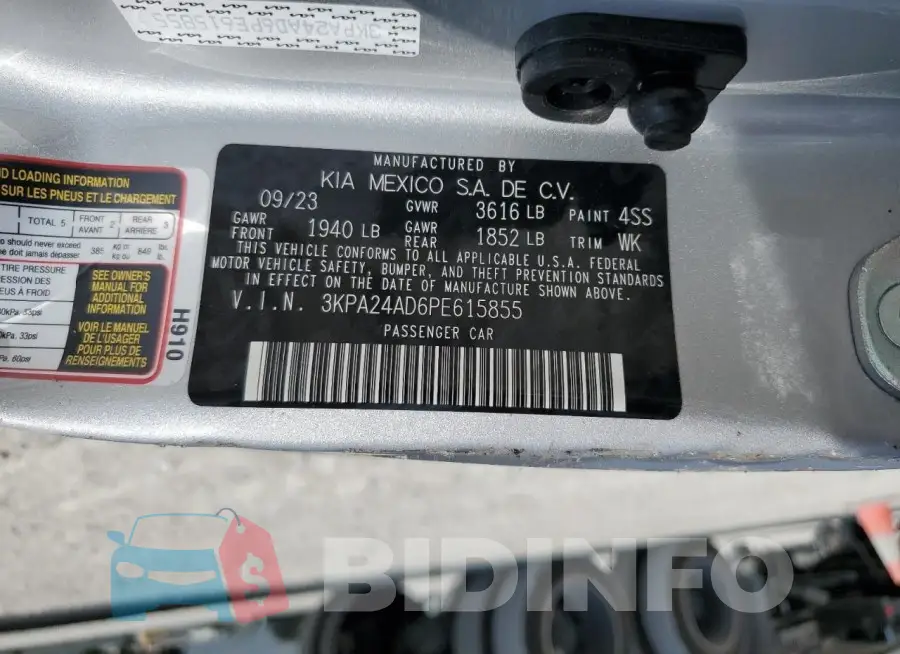 3KPA24AD6PE615855 Photo# 13