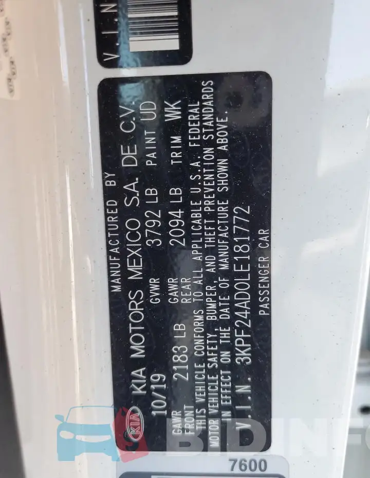 3KPF24AD0LE181772 Photo# 12