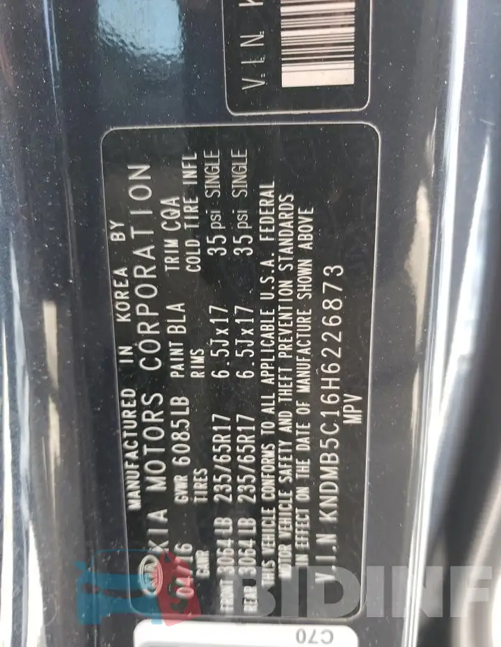 KNDMB5C16H6226873 Photo# 13