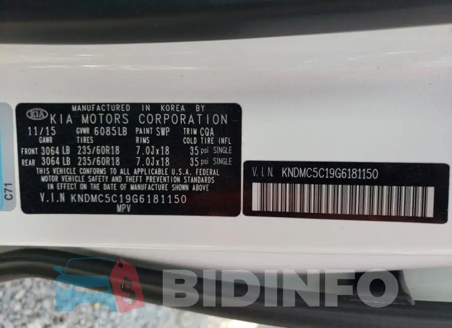 KNDMC5C19G6181150 Photo# 13