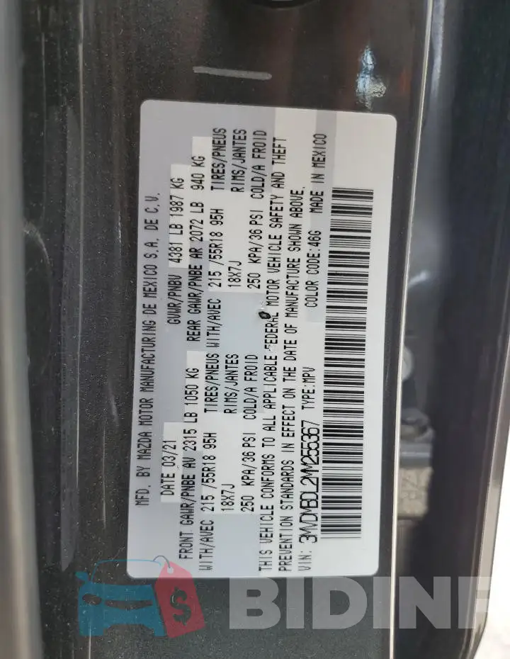 3MVDMBDL2MM255367 Photo# 13