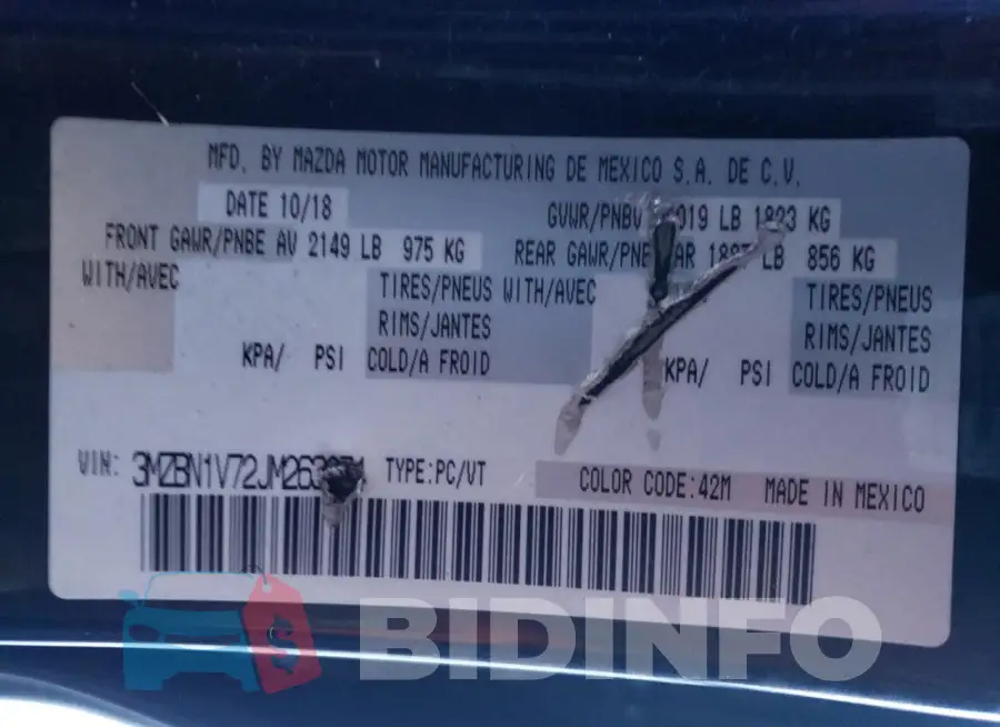 3MZBN1V72JM263074 Photo# 12