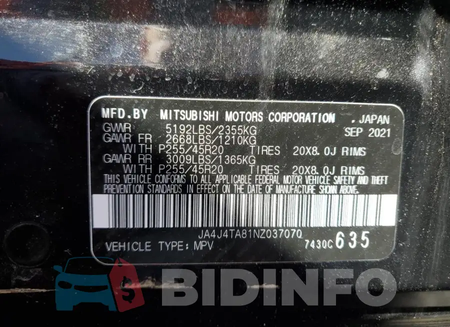 JA4J4TA81NZ037070 Photo# 14