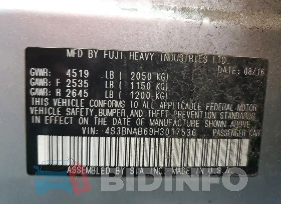 4S3BNAB69H3017536 Photo# 12