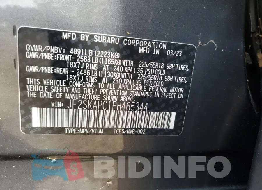 JF2SKAPC1PH465344 Photo# 14