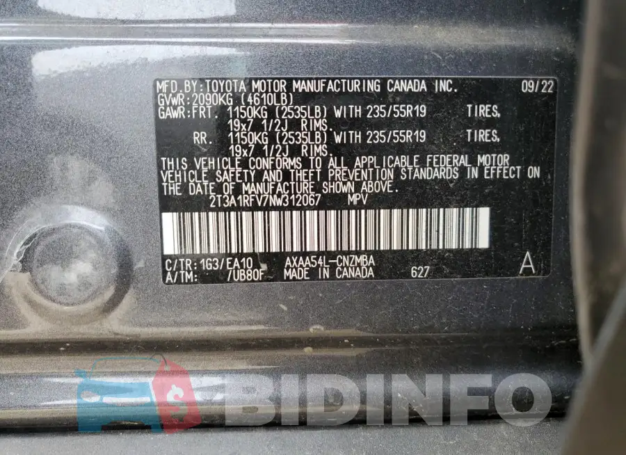 2T3A1RFV7NW312067 Photo# 14