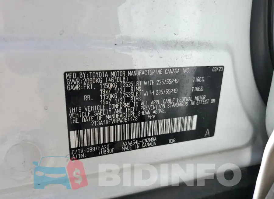 2T3A1RFV8PW364178 Photo# 14