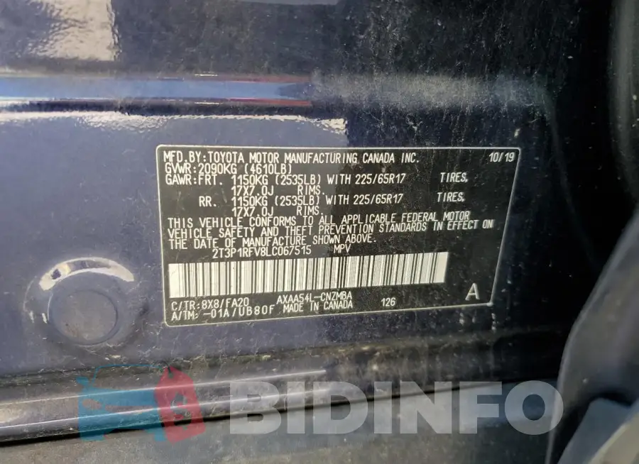 2T3P1RFV8LC067515 Photo# 13