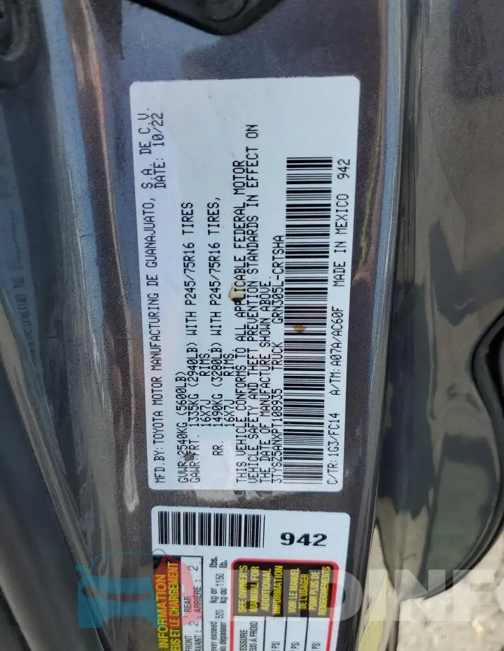 3TYSZ5ANXPT108935 Photo# 12