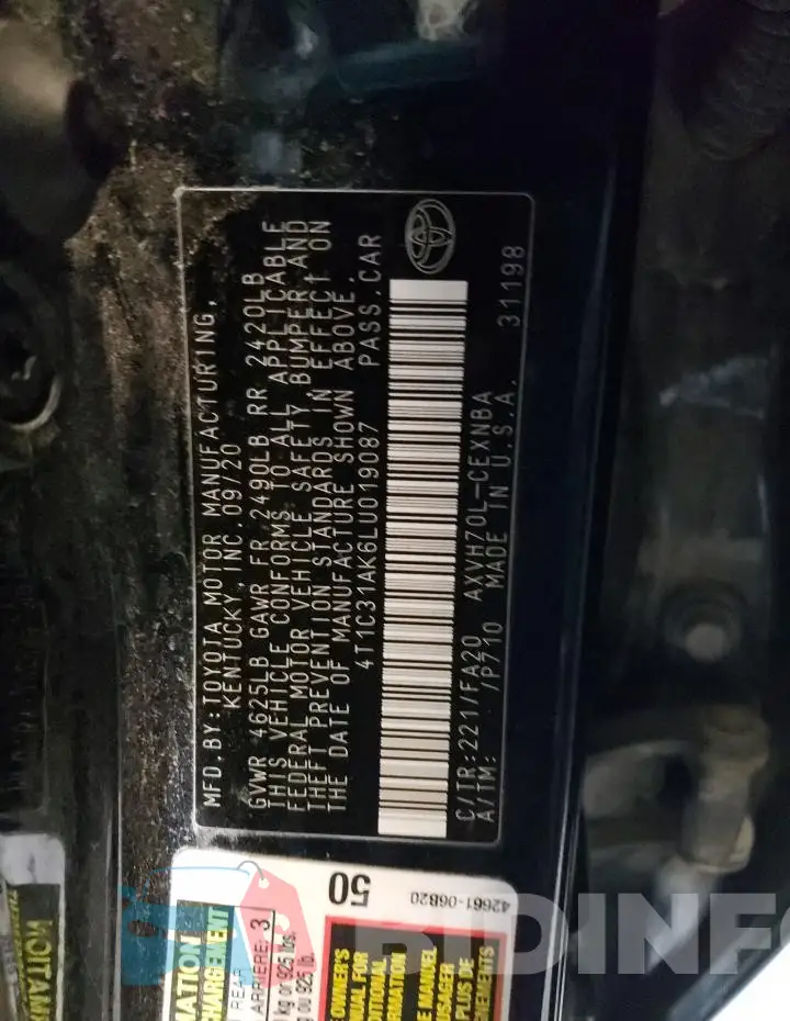 4T1C31AK6LU019087 Photo# 12