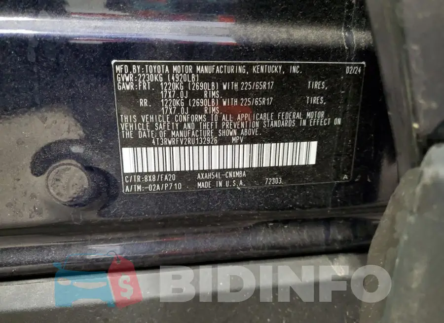 4T3RWRFV2RU132926 Photo# 13