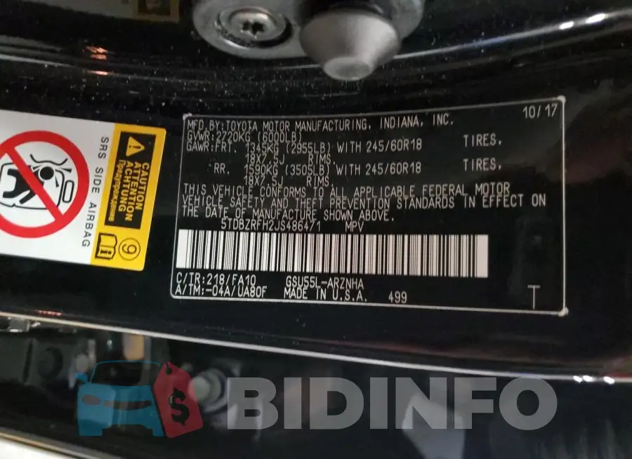 5TDBZRFH2JS486471 Photo# 13