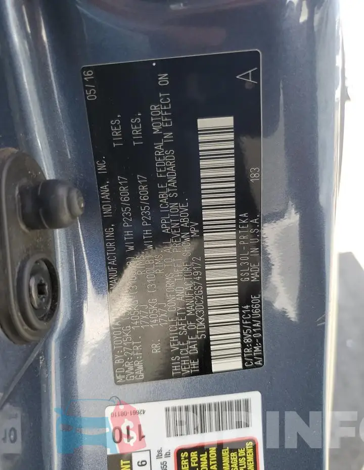 5TDKK3DC2GS749172 Photo# 14
