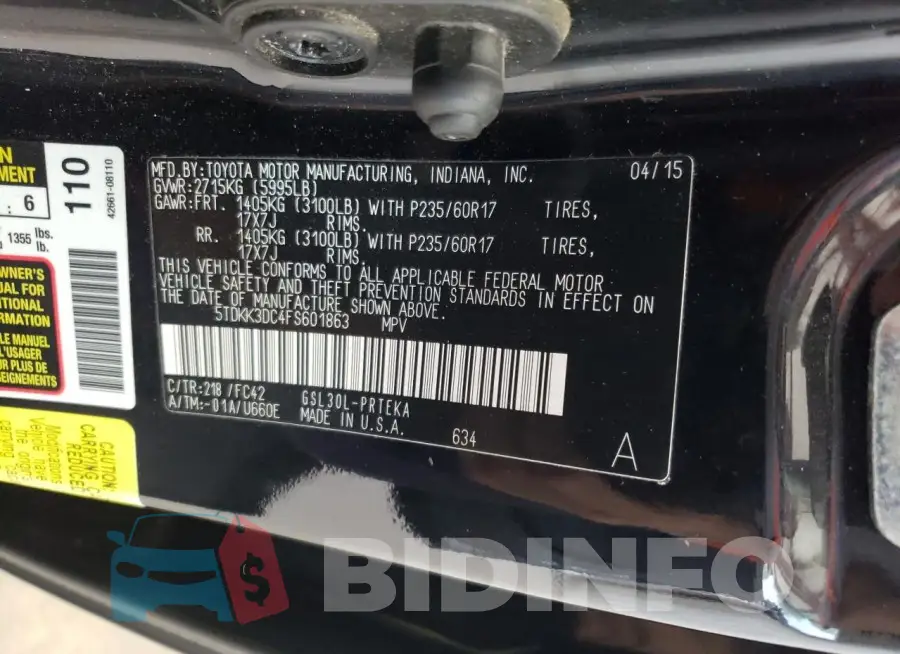 5TDKK3DC4FS601863 Photo# 13