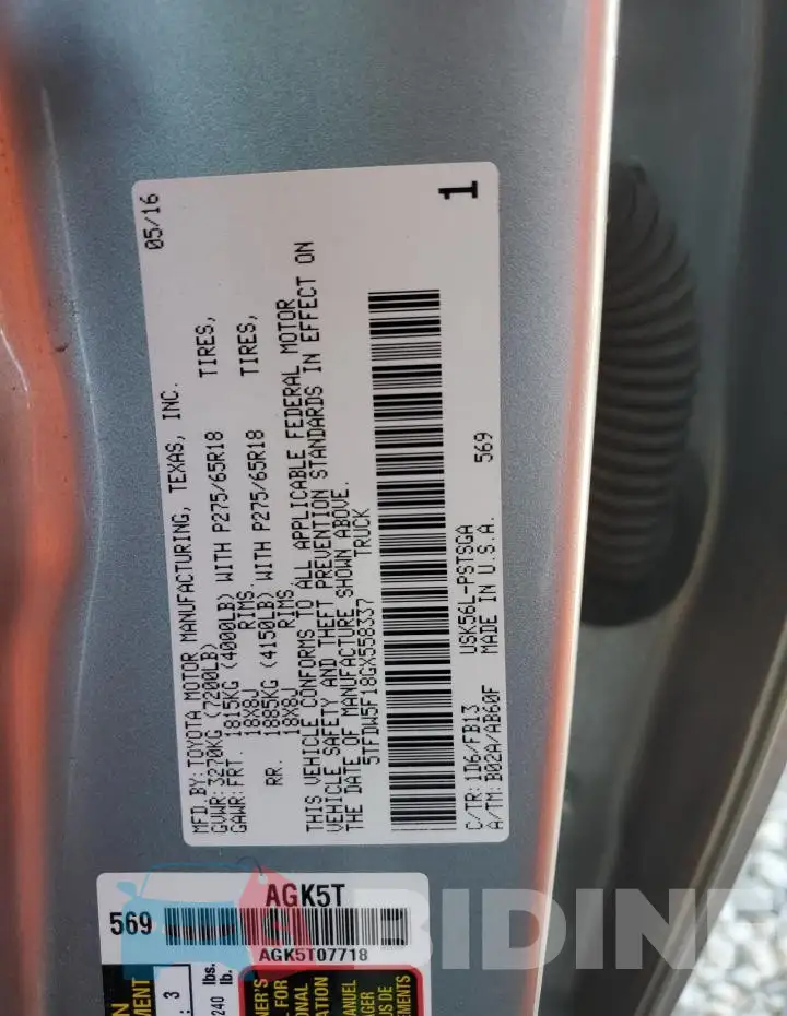 5TFDW5F18GX558337 Photo# 13