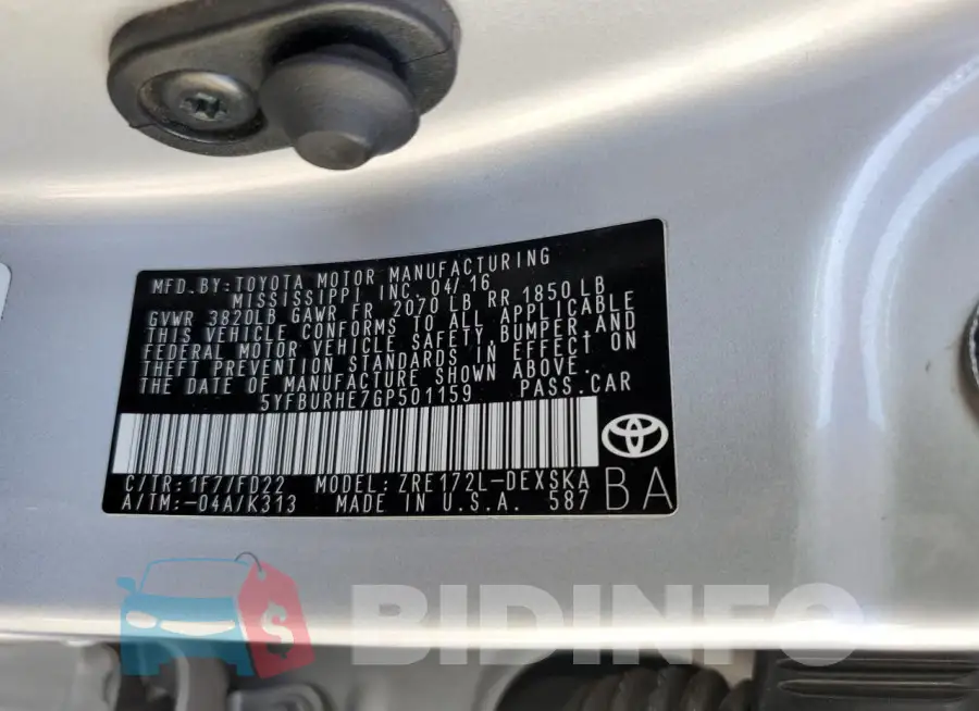 5YFBURHE7GP501159 Photo# 13