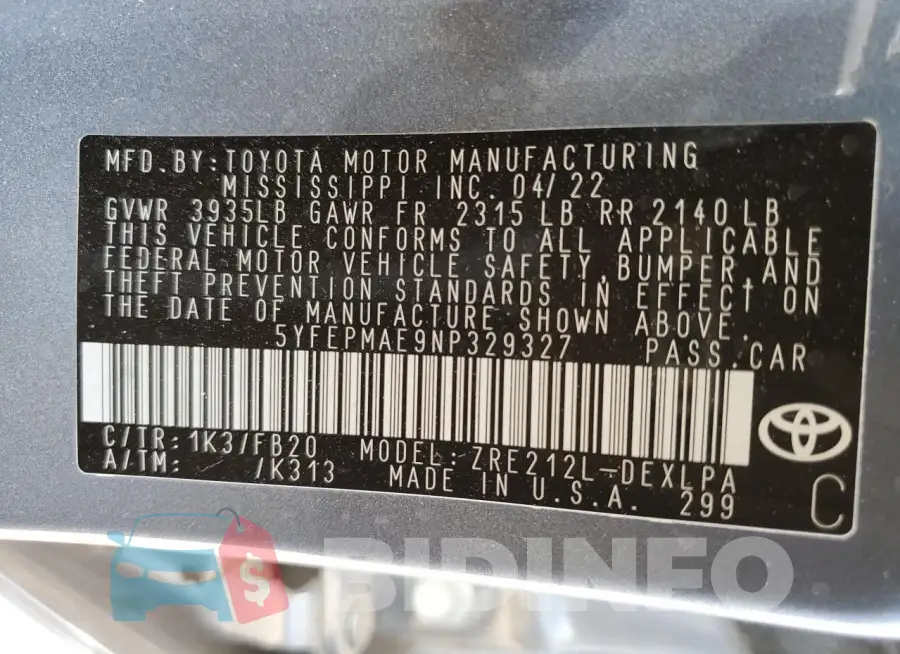 5YFEPMAE9NP329327 Photo# 12