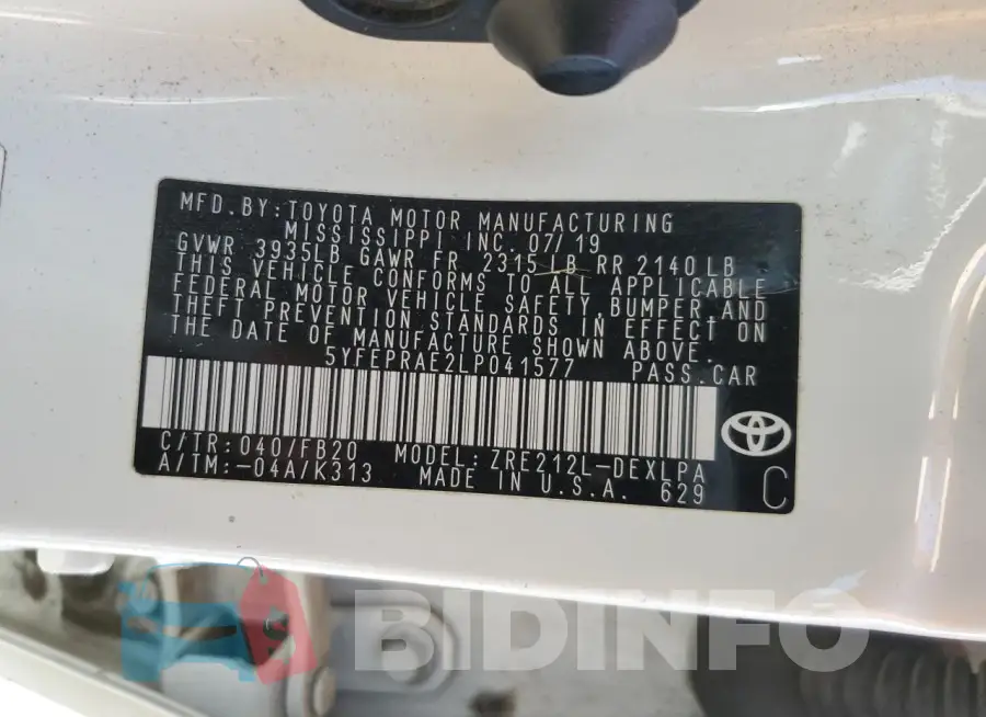 5YFEPRAE2LP041577 Photo# 13