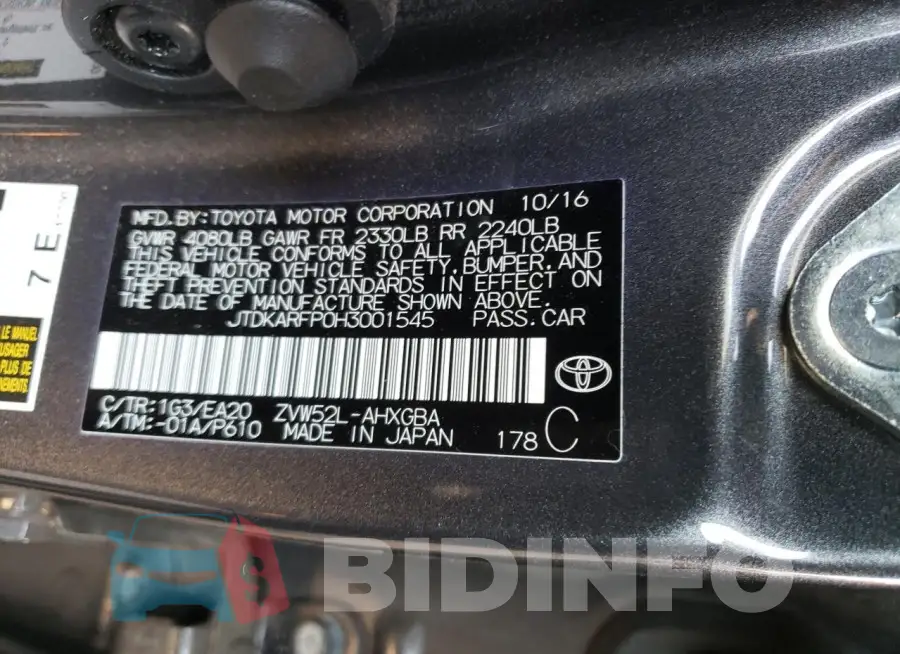 JTDKARFP0H3001545 Photo# 14