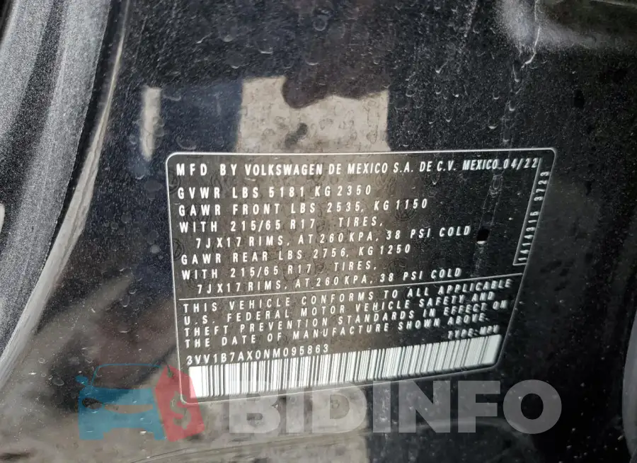 3VV1B7AX0NM095863 Photo# 14