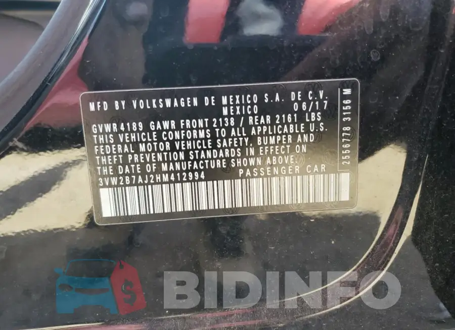 3VW2B7AJ2HM412994 Photo# 12