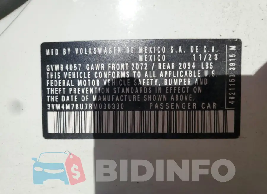 3VW4M7BU7RM030330 Photo# 12