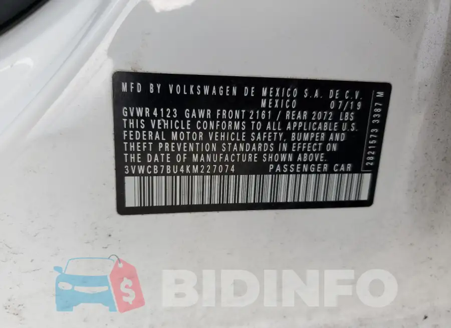 3VWCB7BU4KM227074 Photo# 12