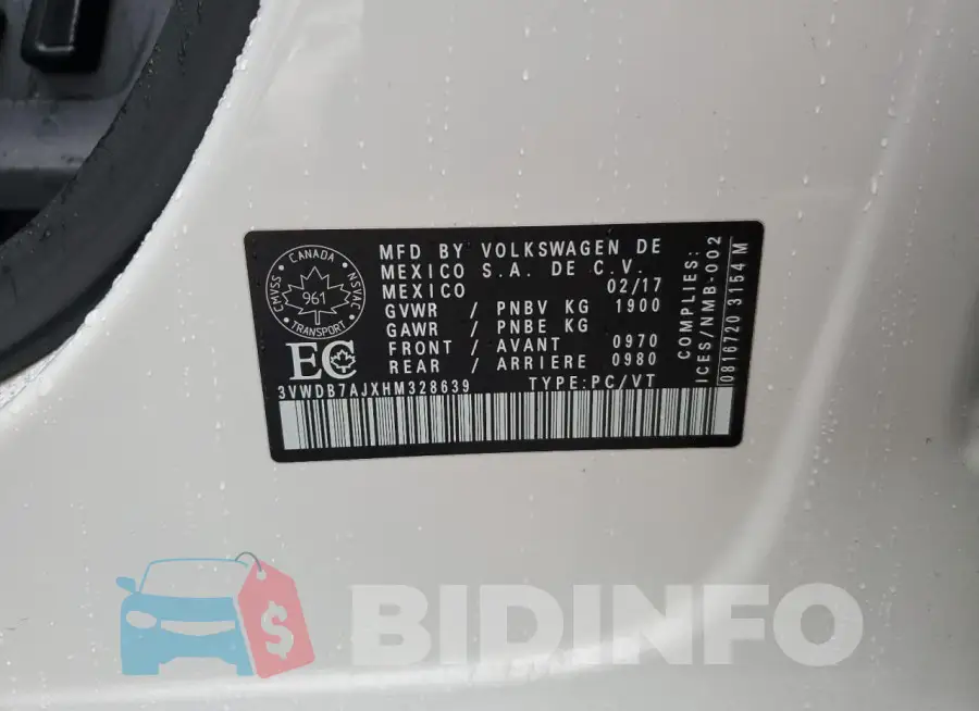 3VWDB7AJXHM328639 Photo# 12