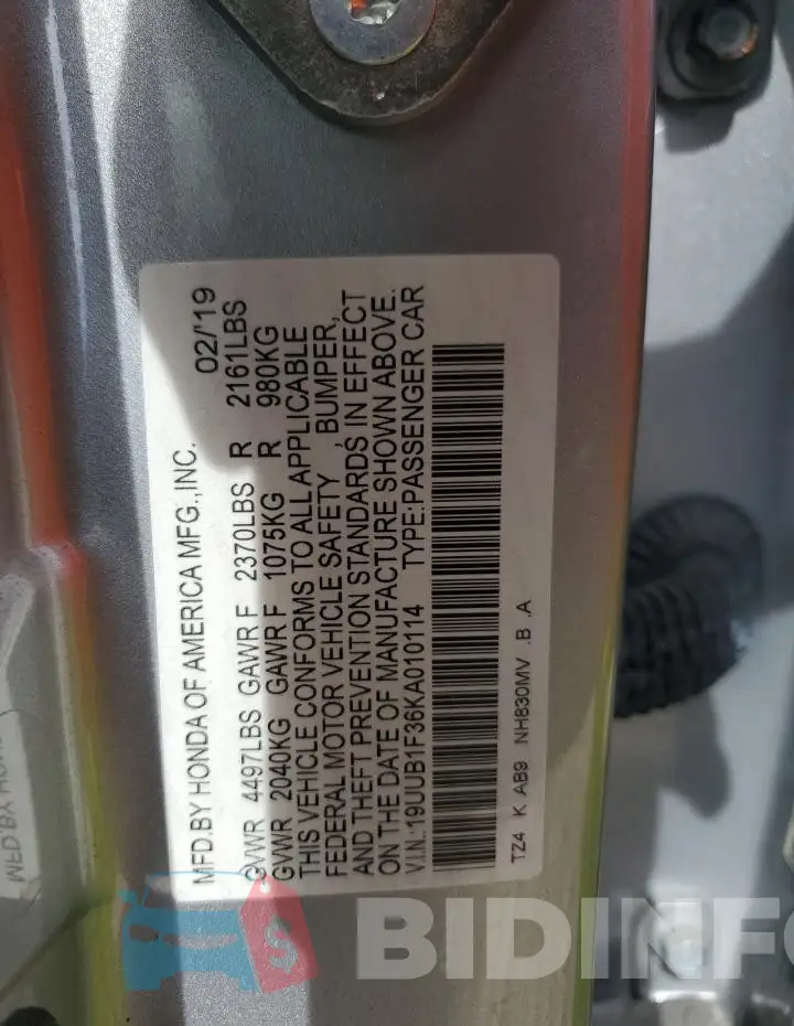 19UUB1F36KA010114 Photo# 13