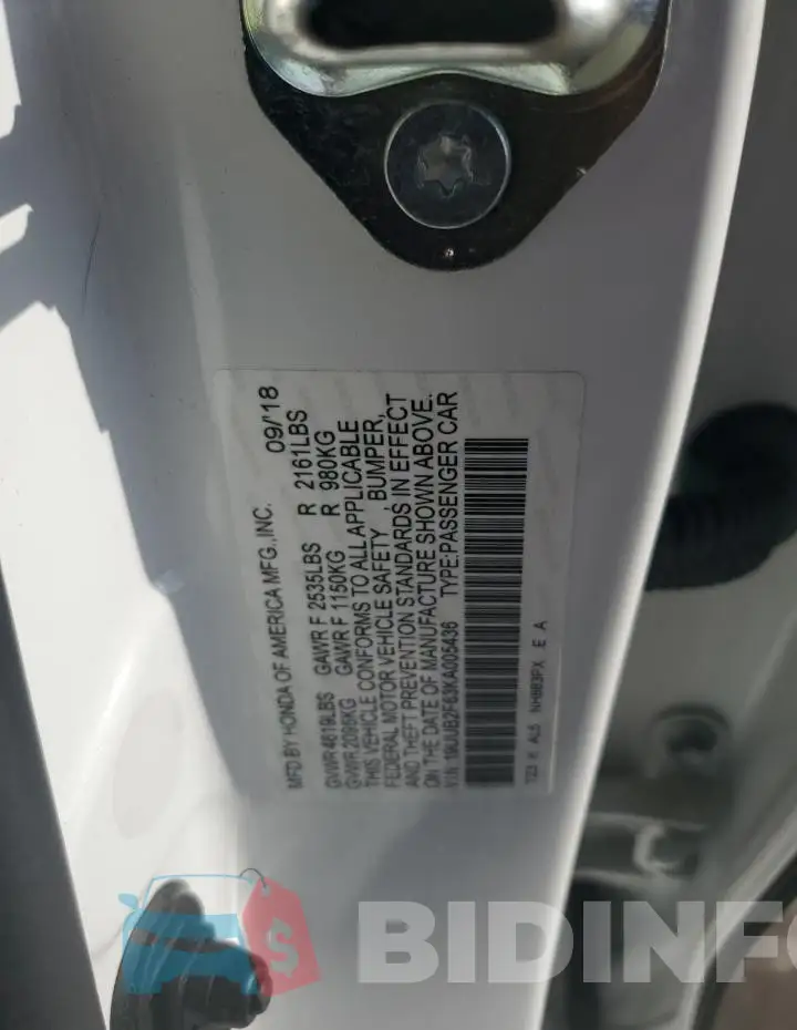 19UUB2F63KA005436 Photo# 12