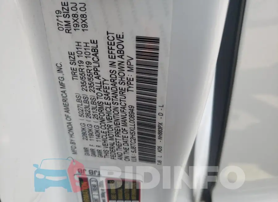 5J8TC2H5XLL008949 Photo# 14