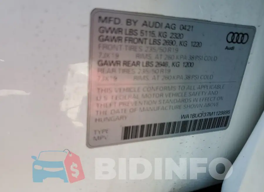 WA1BUCF37M1129895 Photo# 12