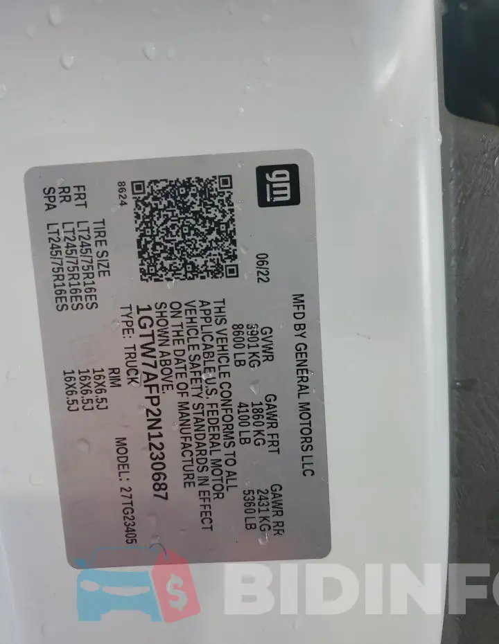 1GTW7AFP2N1230687 Photo# 13