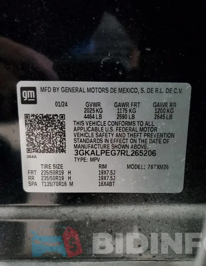 3GKALPEG7RL265206 Photo# 14