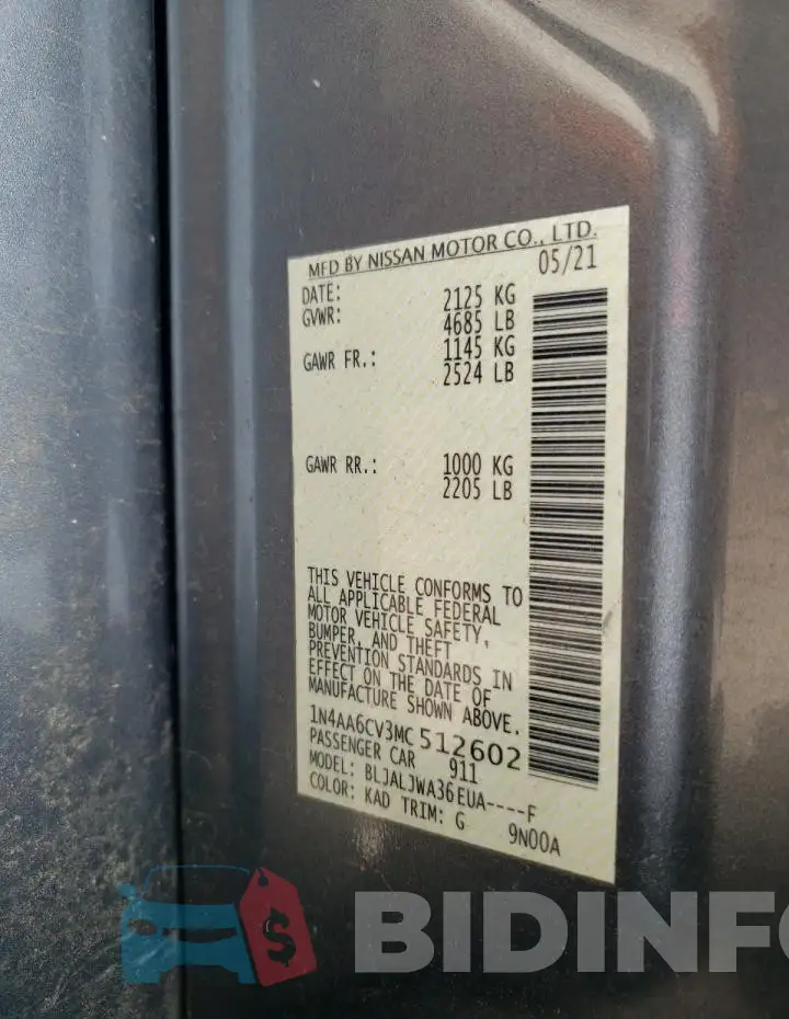 1N4AA6CV3MC512602 Photo# 12