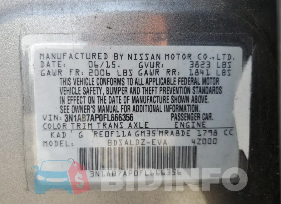 3N1AB7AP0FL666356 Photo# 12