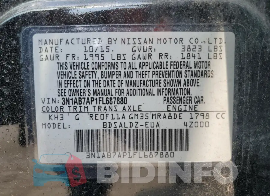 3N1AB7AP1FL687880 Photo# 12
