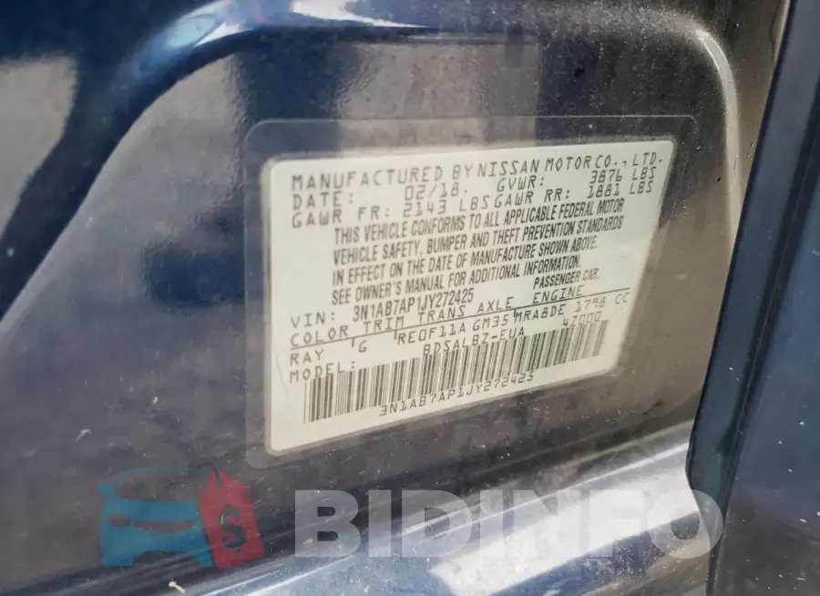 3N1AB7AP1JY272425 Photo# 12