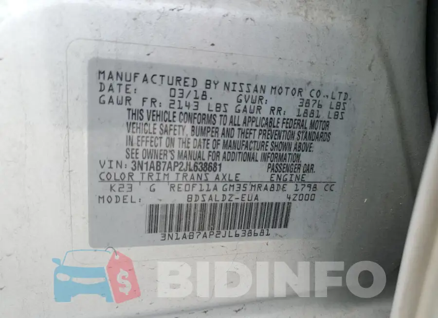 3N1AB7AP2JL638681 Photo# 12