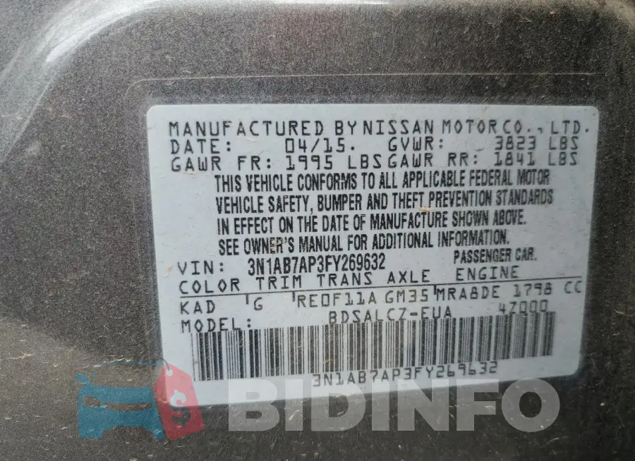3N1AB7AP3FY269632 Photo# 12